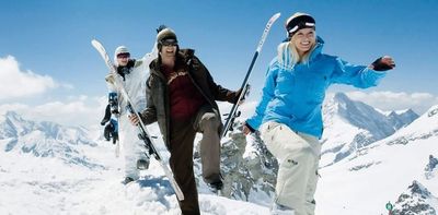 Sneeuwhappen met collega's-image